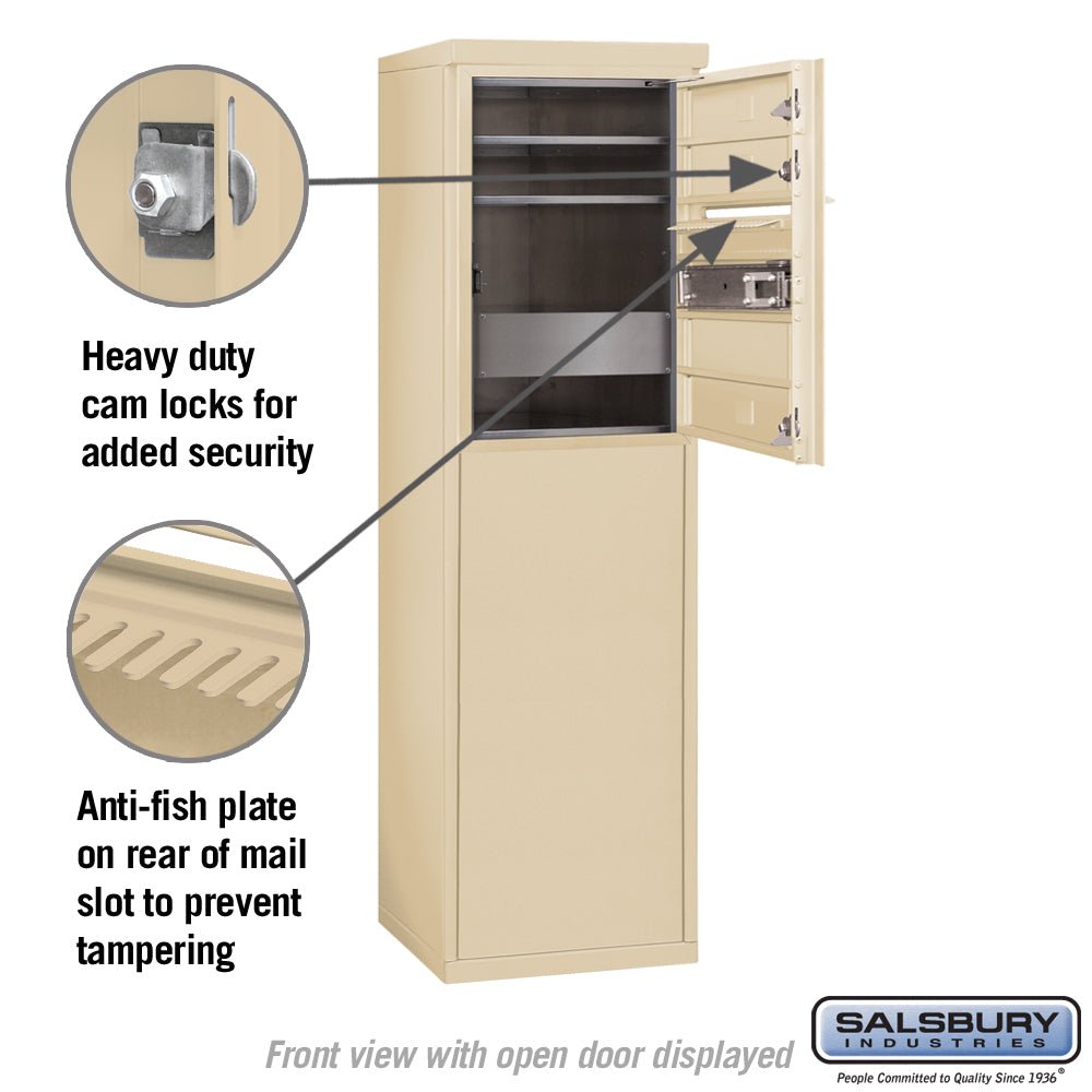 6 Door High Free-Standing 4C Horizontal Mailbox with Private Access