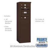 6 Door High Free-Standing Horizontal Mailbox with Private Access