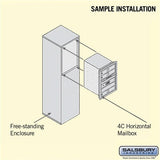 6 Door High Free-Standing 4C Horizontal Mailbox with USPS Access