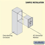 6 Door High Free-Standing 4C Horizontal Mailbox with USPS Access