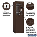 6 Door High Free-Standing Horizontal Mailbox with Private Access