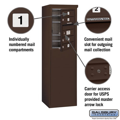 6-Door Free-Standing Horizontal Mailbox with USPS Access