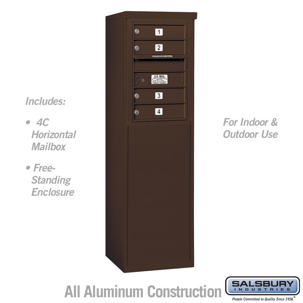 6-Door Free-Standing Horizontal Mailbox with USPS Access