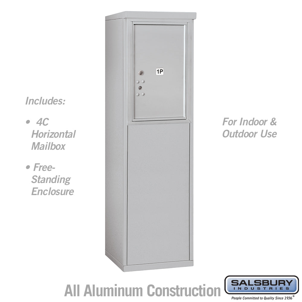 Salsbury Industries 6-Door Free-Standing Mailbox with Parcel Locker, Black