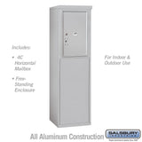 Salsbury Industries 6-Door Free-Standing Mailbox with Parcel Locker, Black