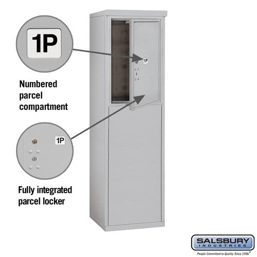 Salsbury Industries 6-Door Free-Standing Mailbox with Parcel Locker, Black