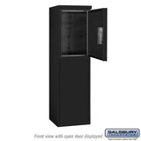 6 Door High Free-Standing 4C Horizontal Parcel Locker with 1 Parcel Locker in Black with USPS Access