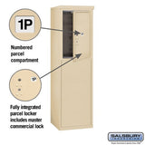 6 Door High Free-Standing 4C Horizontal Parcel Locker with 1 Parcel Locker in Sandstone