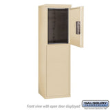 6 Door High Free-Standing 4C Horizontal Parcel Locker with 1 Parcel Locker in Sandstone