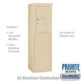 6 Door High Free-Standing 4C Horizontal Parcel Locker with 1 Parcel Locker in Sandstone