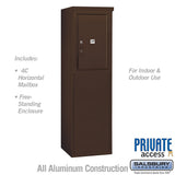 6 Door High Free-Standing Parcel Locker with Private Access in Bronze