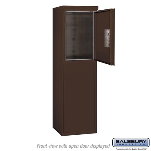6 Door High Free-Standing Parcel Locker with Private Access in Bronze