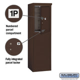Salsbury Industries 6-Door-High Free-Standing 4C Horizontal Mailbox with Parcel Locker, Bronze