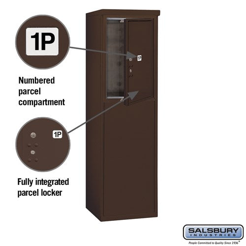 6 Door Free-Standing Parcel Locker with 2 Parcel Lockers in Aluminum for USPS Access
