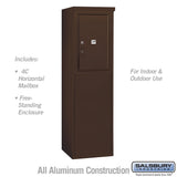 Salsbury Industries 6-Door-High Free-Standing 4C Horizontal Mailbox with Parcel Locker, Bronze