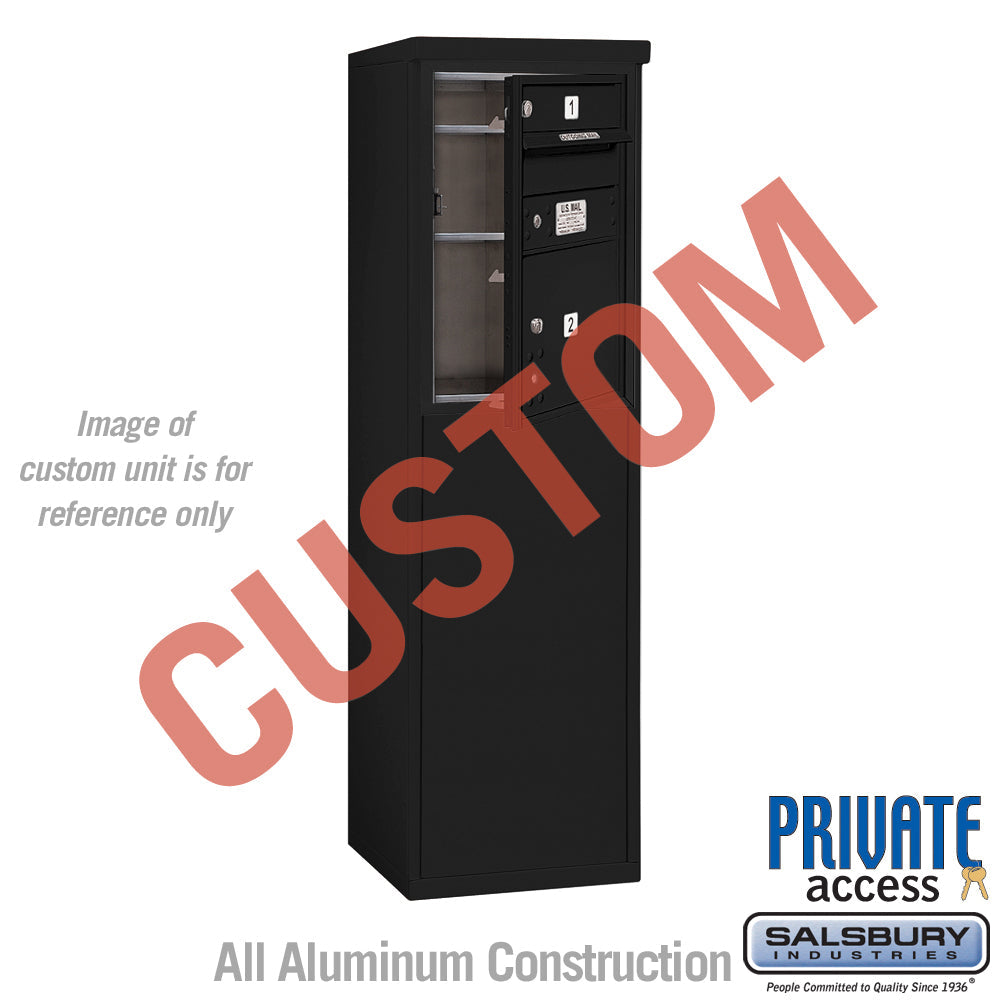 Free-Standing 4C Horizontal Mailbox Unit - 6 Door High - Black - Front Loading - Private Access