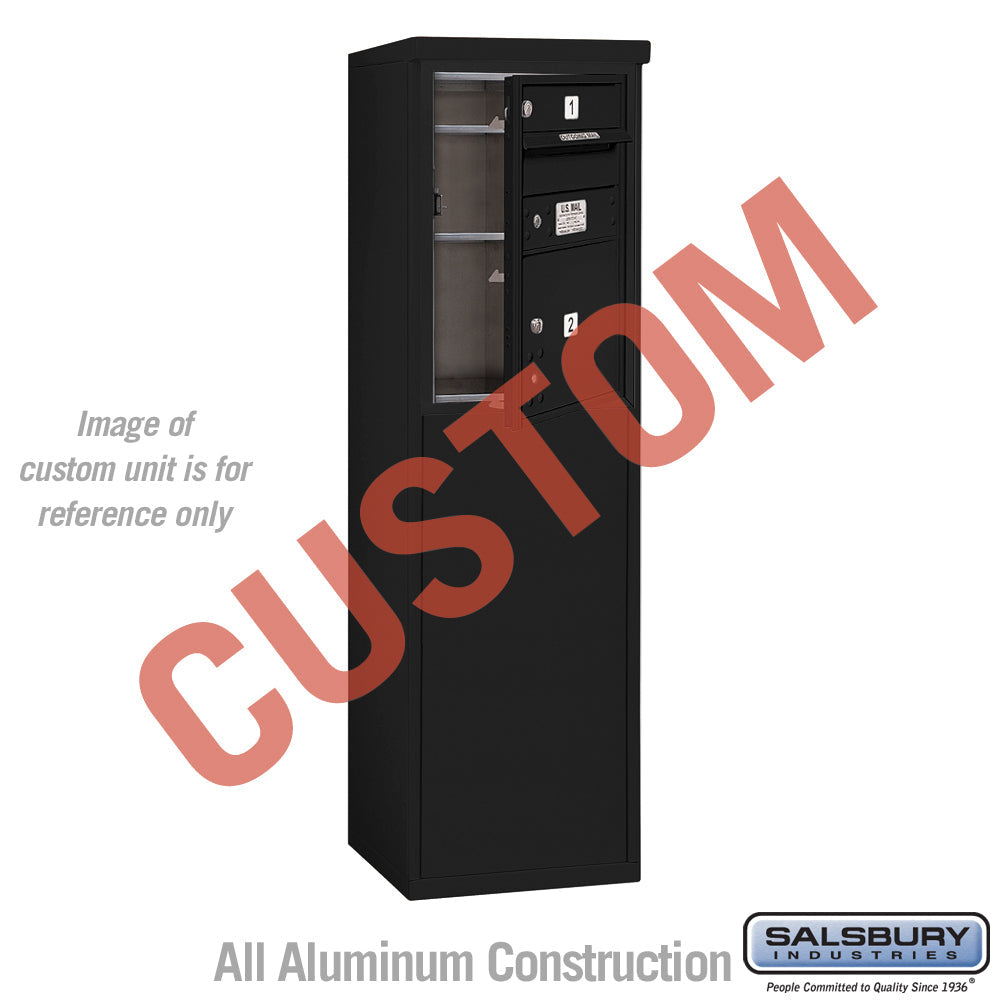 Free-Standing 4C Horizontal Mailbox Unit - 6 Door High - Black - Front Loading - USPS Access