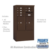 10 Door High Free-Standing 4C Horizontal Mailbox with Parcel Lockers in Bronze