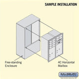 10 Door High Free-Standing 4C Horizontal Mailbox with Parcel Lockers in Bronze