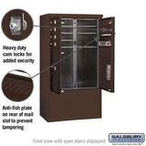 10-Door Free-Standing Mailbox with Parcel Locker in Bronze