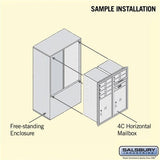 10 Door High Free-Standing 4C Horizontal Mailbox with Parcel Lockers in Bronze