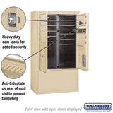 10 Door High Free-Standing 4C Horizontal Mailbox with Parcel Lockers in Sandstone