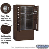 10 Door High Free-Standing 4C Horizontal Parcel Locker with 4 Parcel Lockers in Bronze with USPS Access