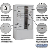 10 Door High Free-Standing 4C Horizontal Mailbox with Parcel Lockers