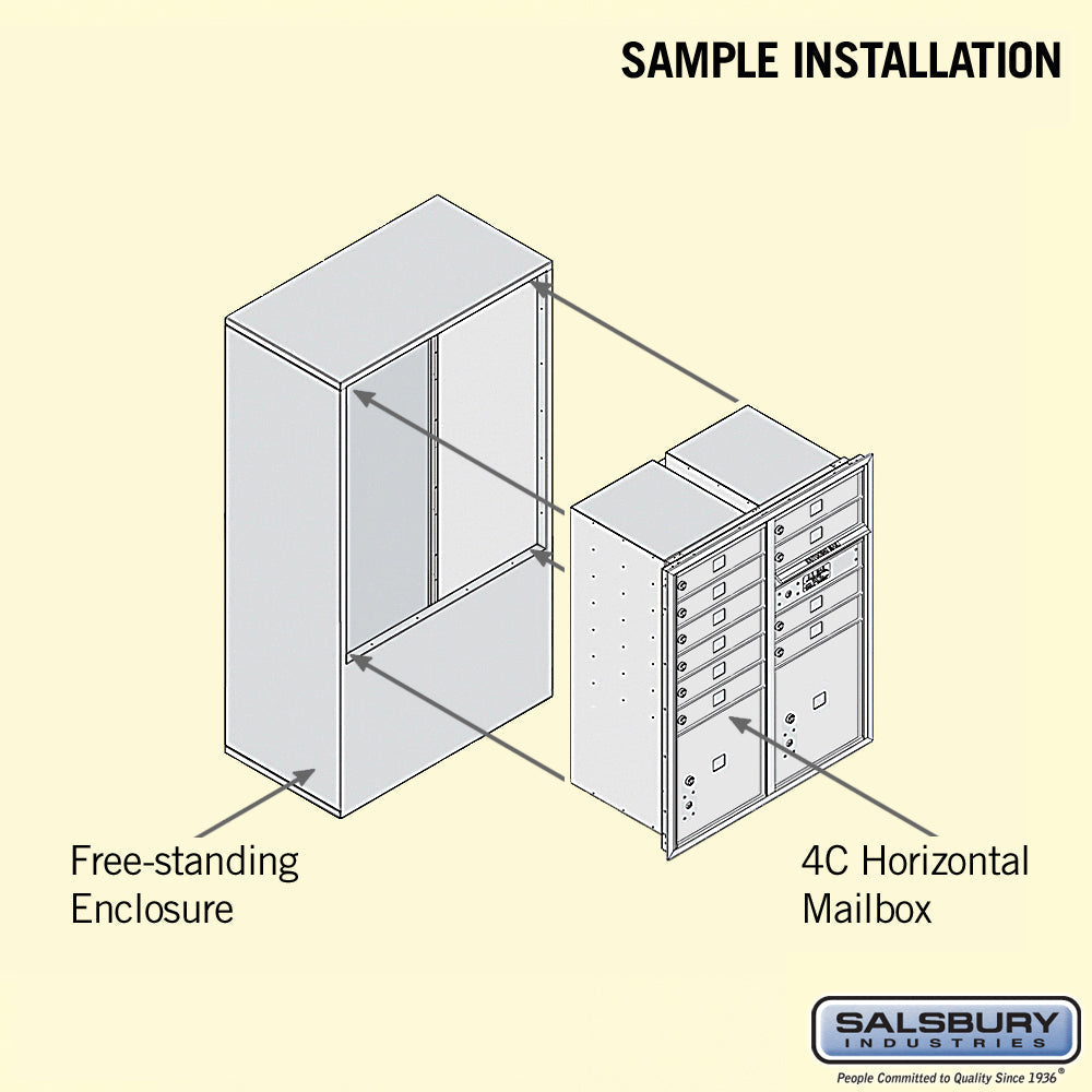 10 Door High Free-Standing 4C Horizontal Mailbox with Parcel Lockers