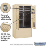 10 Door High Free-Standing 4C Horizontal Mailbox with Parcel Lockers in Sandstone