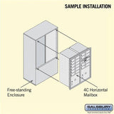 10 Door High Free-Standing 4C Horizontal Mailbox with Parcel Lockers in Sandstone