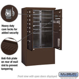 10 Door High Free-Standing 4C Horizontal Mailbox with Parcel Lockers in Bronze
