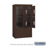 10 Door High Free-Standing 4C Horizontal Parcel Locker with 4 Parcel Lockers in Bronze with USPS Access