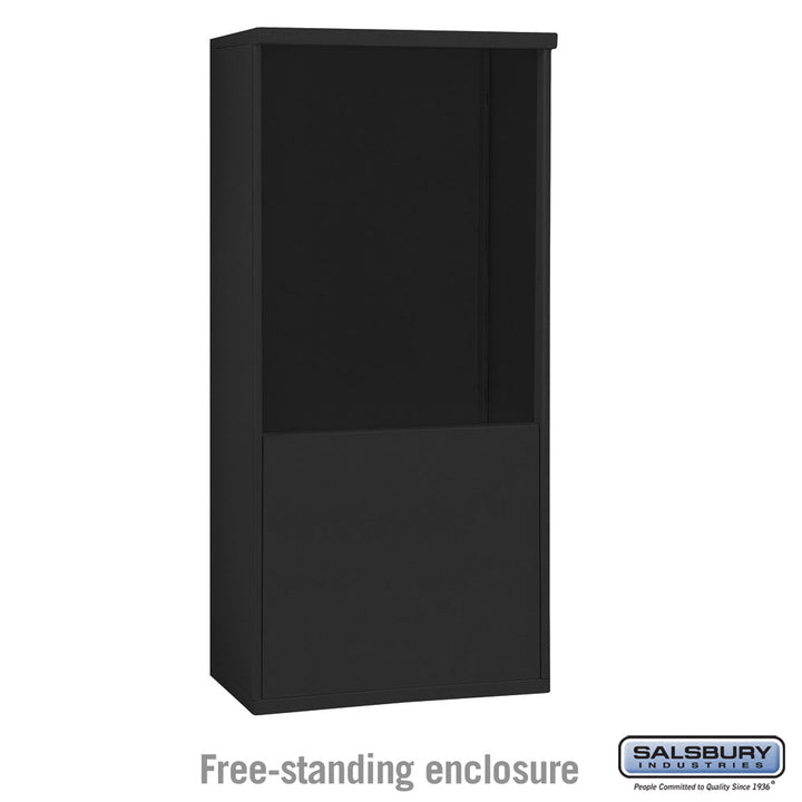 Free-Standing Enclosure for Double Column Mailboxes - Black