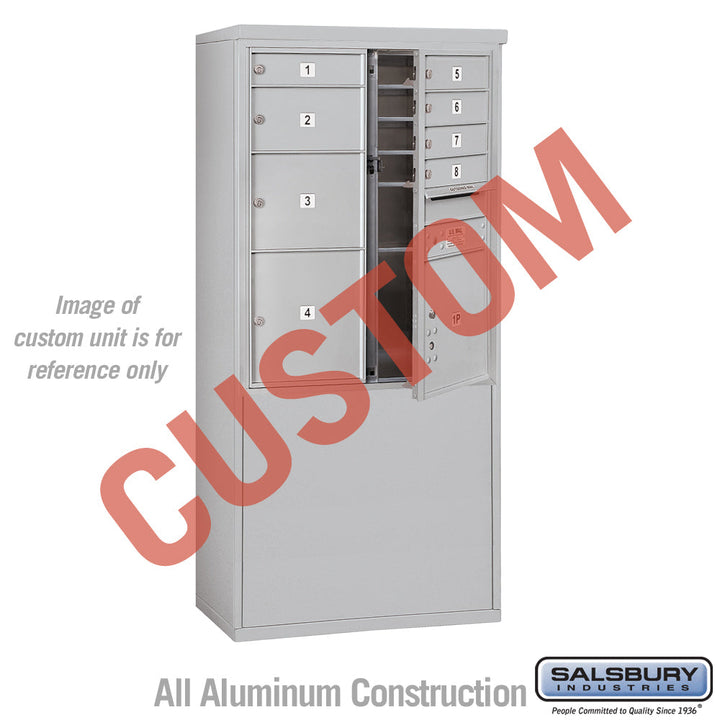 Free-Standing 4C Horizontal Mailbox Unit - 10 Door High - Double Column - Aluminum - Front Loading - USPS Access