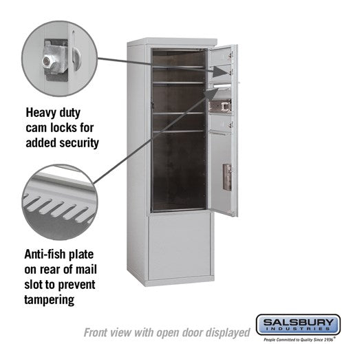 10 Door High Free-Standing 4C Horizontal Mailbox with Parcel Locker in Aluminum with USPS Access