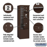 10-Door Free-Standing Bronze Mailbox with Parcel Locker