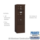 10-Door Free-Standing Bronze Mailbox with Parcel Locker