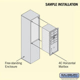 10 Door High Free-Standing 4C Horizontal Mailbox with Parcel Locker in Aluminum with USPS Access