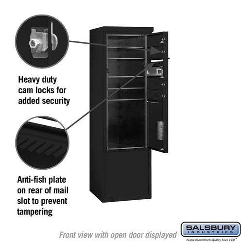 10-Door Free-Standing Mailbox with Parcel Locker in Black