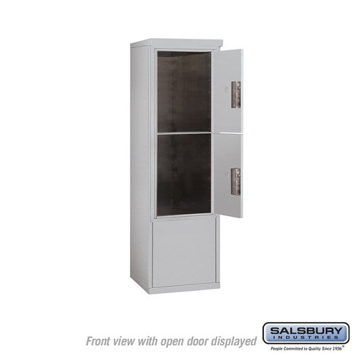 10 Door High Free-Standing Parcel Locker with 2 Parcel Lockers in Aluminum with USPS Access