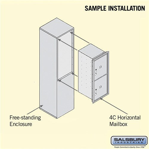 10 Door High Free-Standing Parcel Locker with 2 Parcel Lockers in Aluminum with USPS Access