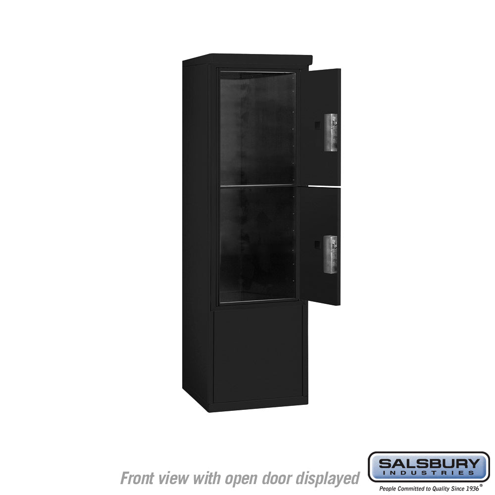 10 Door High Free-Standing 4C Horizontal Parcel Locker with 2 Parcel Lockers in Black