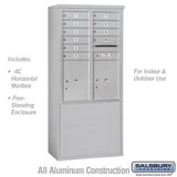 11-Door Free-Standing 4C Horizontal Mailbox with Parcel Lockers and USPS Access