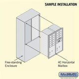 11-Door Free-Standing Mailbox with Parcel Locker, Aluminum, Private Access