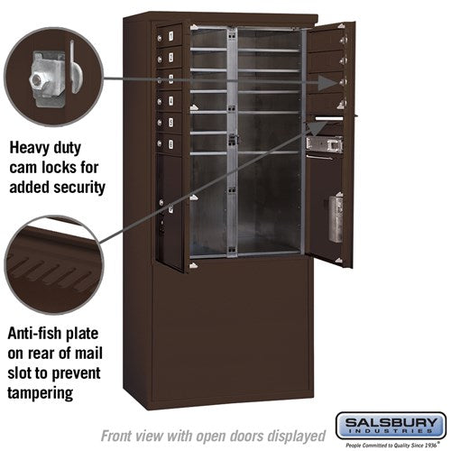 11-Door Free-Standing Mailbox with Parcel Lockers in Bronze with USPS Access