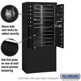 11 Door High Free-Standing 4C Horizontal Mailbox with Parcel Locker in Black