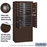 11 Door High Free-Standing 4C Horizontal Mailbox with 15 Doors and Parcel Locker in Aluminum