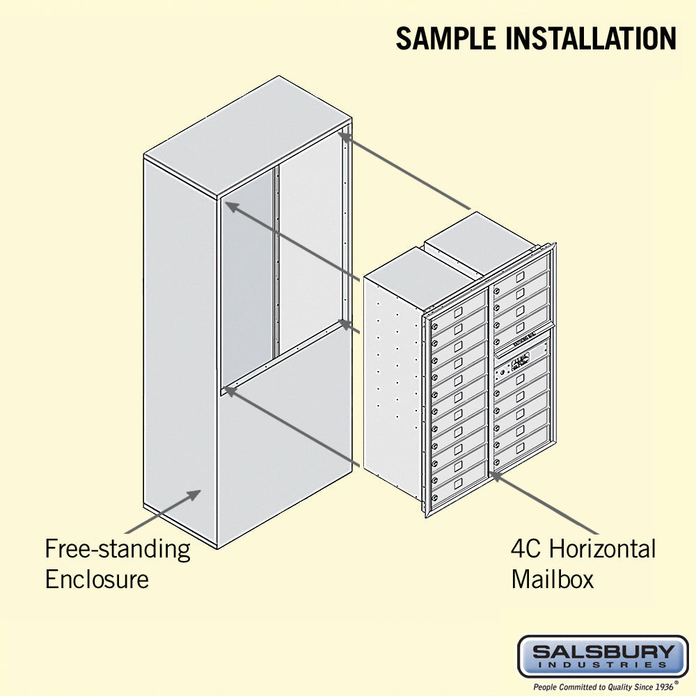 Free-Standing 4C Horizontal Mailbox Unit with 20 Compartments and Secure Lock
