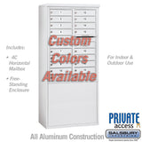 Free-Standing 4C Horizontal Mailbox Unit with 20 Compartments and Secure Lock